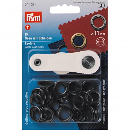 Prym Ösen und Scheiben MS 11,0 mm brüniert 