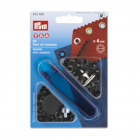 Prym Ösen und Scheiben MS 4,0 mm brüniert 