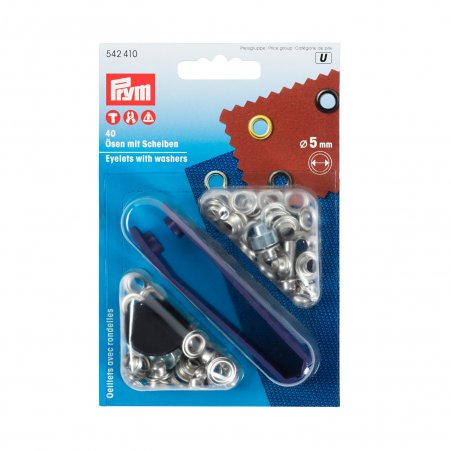 Prym Ösen und Scheiben MS 5,0 mm silberfarbig 