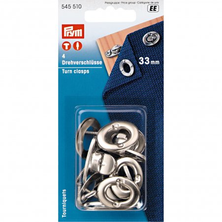 Prym Drehverschlüsse MS 33 mm silberfarbig 