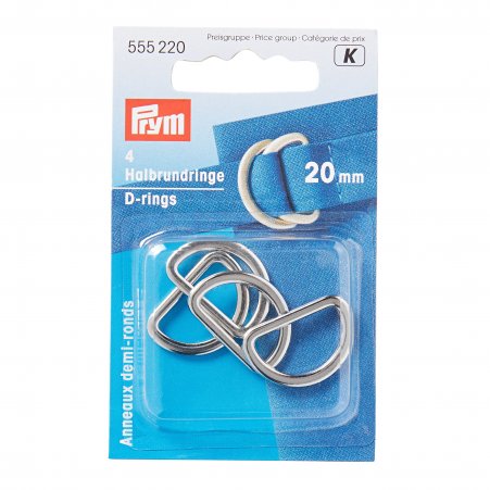 Prym Halbrundringe 20 mm silberfarbig 