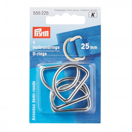 Prym Halbrundringe 25 mm silberfarbig 