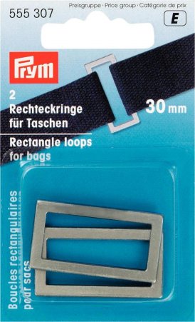 Prym Rechteckringe für Taschen 30 mm altsilber 
