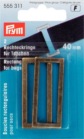 Prym Rechteckringe für Taschen 40 mm altmessing  NML 