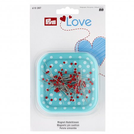 Prym Love Magnetnadelkissen + 9 g Glaskopf Nadel 