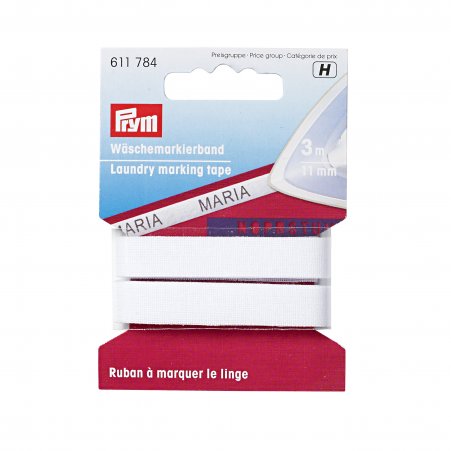 Prym Wäschemarkierband BW aufbügelbar 11 mm weiss 