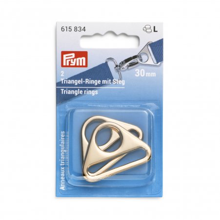 Prym Triangel-Ringe mit Steg 30 mm goldfarbig 