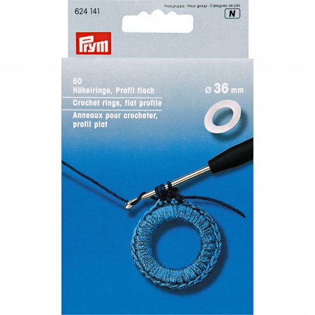 Prym Häkelringe flach KST 36 mm weiß 