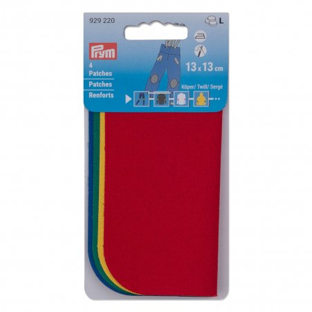 Prym Patches Köper 13x13cm rot/gelb/grün/blau 