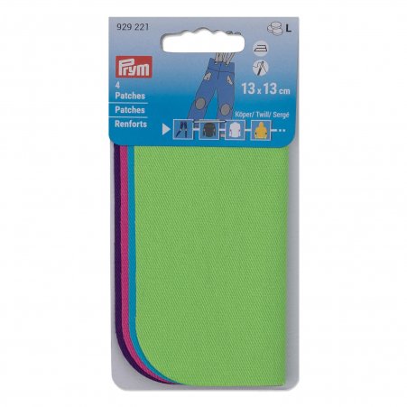 Prym Patches Köper13x13cm grün/türkis/pink/violett 