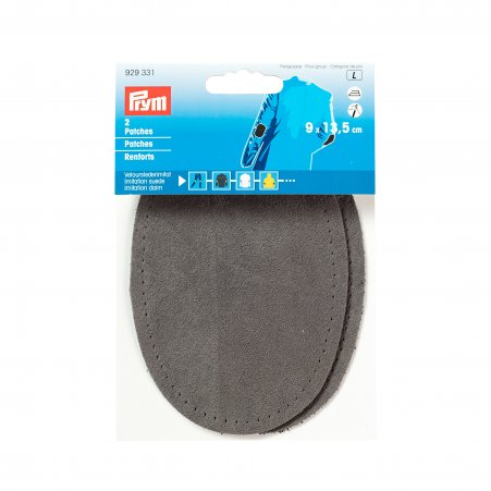 Prym Patches Velourslederimitat (bügeln) 9x13,5cm mittelgrau 