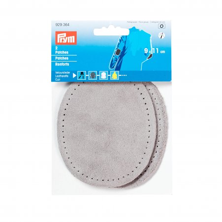 Prym Patches Veloursleder (nähen) 9 x 11 cm grau  NML 