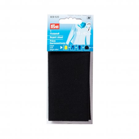 Prym Flickstoff Köper (bügeln) 12 x 45 cm schwarz 