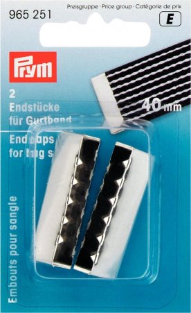 Prym Endstücke für Gurtband 40 mm silberfarbig  NML 