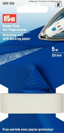 Prym Saumvlies mit Trägerpapier zum Einbügeln 20 mm weiß 