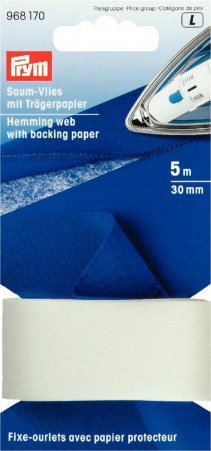 Prym Saumvlies mit Trägerpapier zum Einbügeln 30 mm weiss 