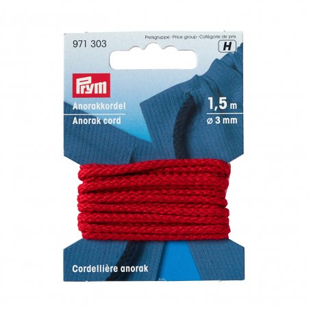 Prym Anorakkordel 3 mm rot 