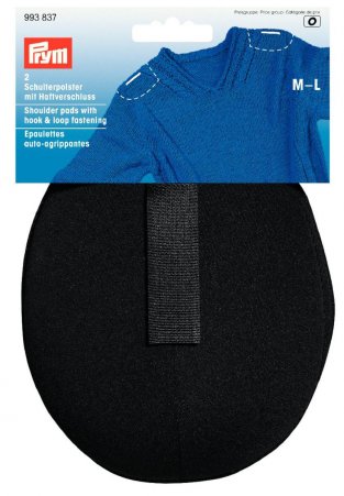 Prym Schulterpolster Raglan Haftverschluß PA M-L schwarz 