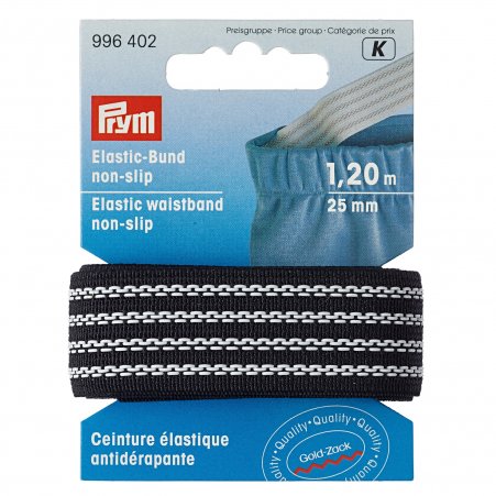 Prym Elastic-Bund non slip 25 mm schwarz 