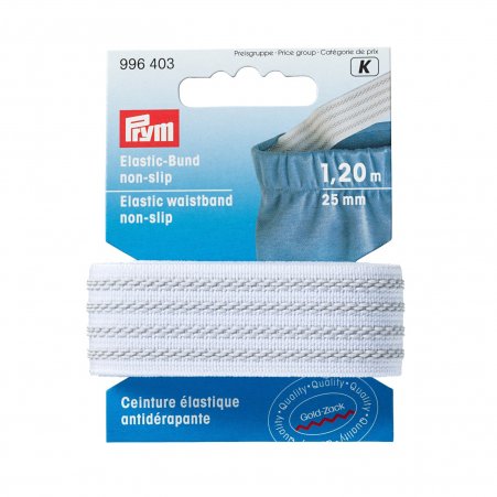 Prym Elastic-Bund non slip 25 mm weiss 