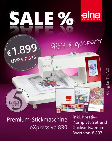 Elna eXpressive 830 Creative Edition Stickmaschine 