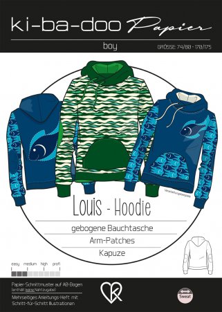 ki-ba-doo Kinder Hoodie Louis Gr. 74/80-170/176 