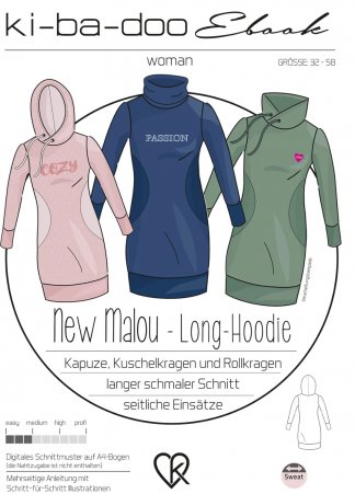 ki-ba-doo Damen Long-Hoodie NewMAlou Gr. 32-48 