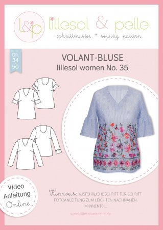 lillesol Damen Volant-Bluse No.35 Gr. 34-50 