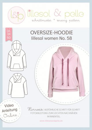 lillesol Damen Oversize-Hoodie No.58 Gr. 34-50 